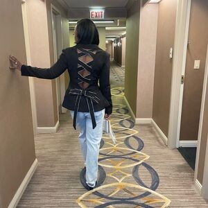 AKIRA Black Cutout Blazer